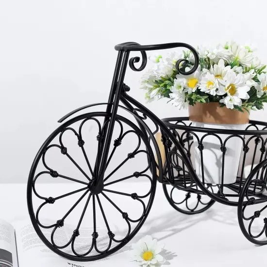 Black 22" Tricycle Plant Stand Metal FLOWER PLANTER HOLDER Party Home Supplies {4}