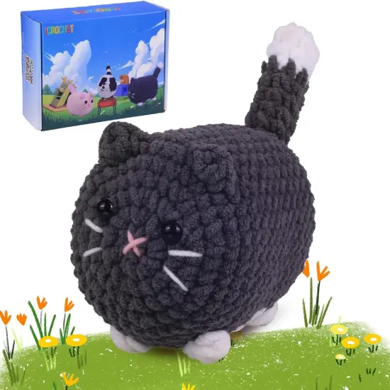 Crochet Starter Kit - (Grey Cat) {1}