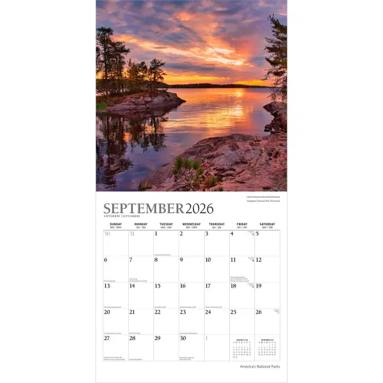 America's National Parks | 2026 12 x 24 Inch (Hanging) Monthly Square Wall Calendar | Foil Stamped Cover {4}