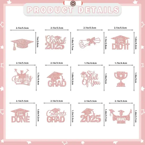 8Pcs Graduation Cupcake Toppers 2025 Graduation Decorations Class of 2025 Cupcake Toppers Graduation Party Decorations 2025 Cupcake Picks Grad Cupcake Toppers (rose gold) {5}