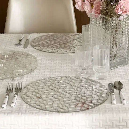 Laser Cut Chargers 4pk Gold {6}