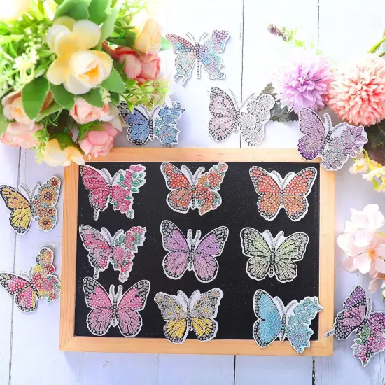 16 Pcs Butterfly Diamond Art Magnets Kits for Refrigerator Butterfly Diamond Painting Magnets DIY for Adults Kids Crafts Home Fridge Decor {4}