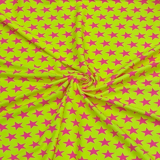 1 Yard Star Print Spandex Fabric Swimwear Dancewear Leggings Activewear 58/60 Inches Wide Lavender +Yellow {3}