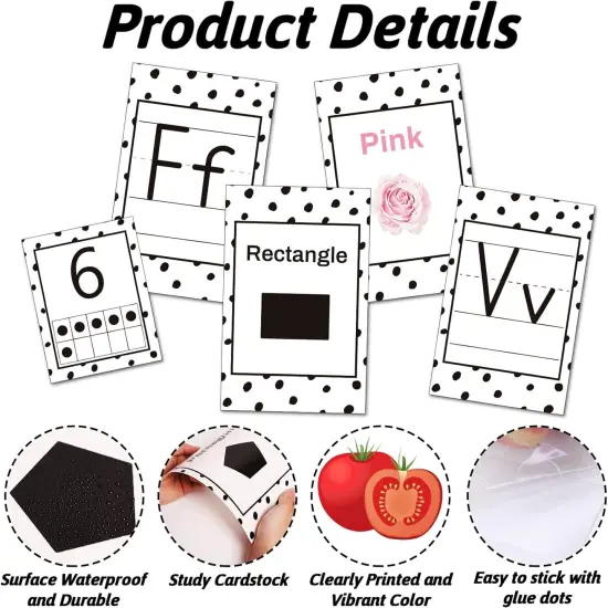 67 PCS Classroom Alphabet Number Educational Poster Cards {3}