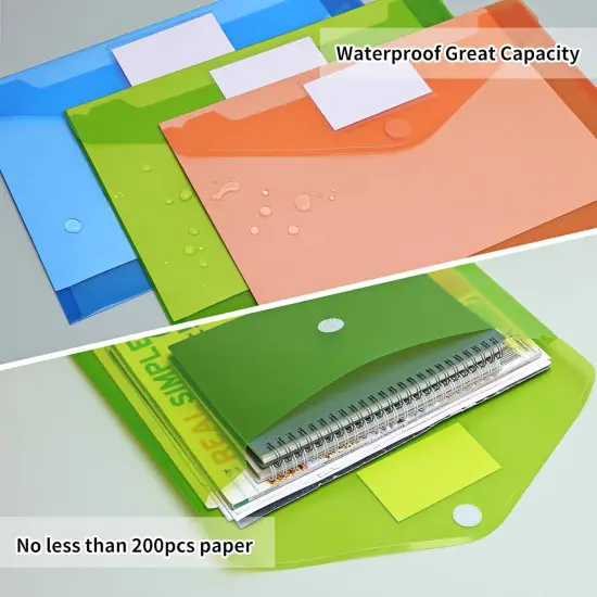 30 Pack 10 Color Plastic Envelopes {3}