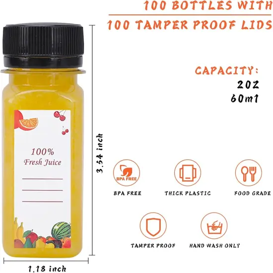 150 pcs 2 oz Empty Plastic Water Bottles with Caps {3}