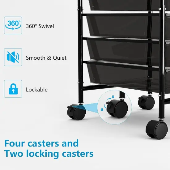 Metal 6 Tier Rolling Cart with 6 Drawers {5}