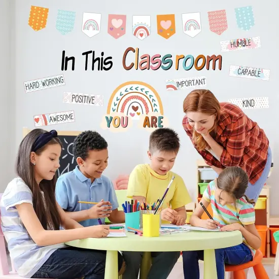 31 Pcs Bulletin Board Decorations Set Boho Classroom Decor {5}