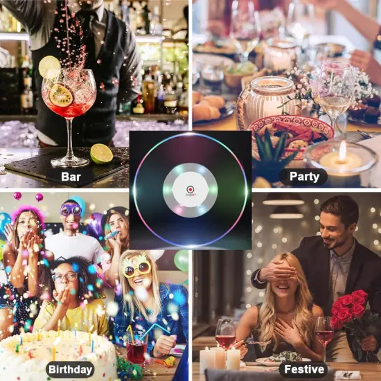 3 PCS Colorful LED Cocktail Coaster {3}