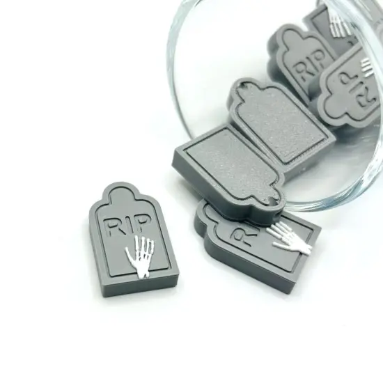 Skeleton Tombstone Halloween Charms, 15x24mm {1}