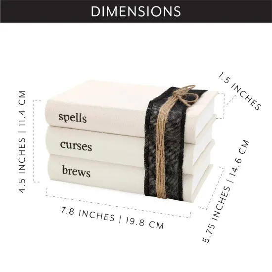 Halloween Faux Witches Book Stack Decor with Burlap Ribbon {6}