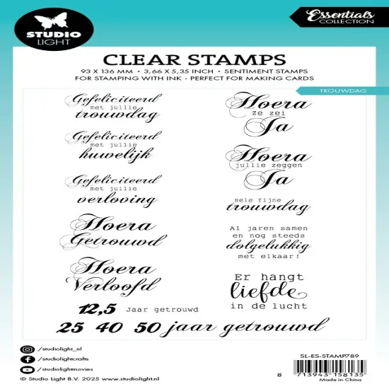 Studio Light Essentials Clear Stamps 20/Pkg-Nr. 789 Wedding Day {3}