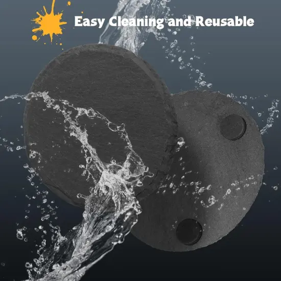 Black Slate Coasters for Drinks - Set of 6 {5}