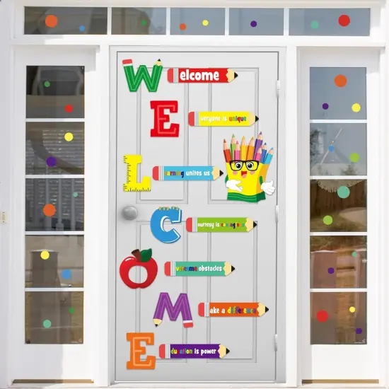 Welcome Window Door Clings Stickers,Welcome Poster for Classrooms Door Decorations {1}