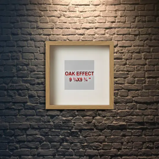 9&frac34;x9&frac34;" Oak Effect Frame with Mount Hang or Stand Deep Frame No-Nail Hanging {2}