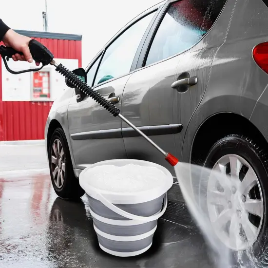 Bucket Folding Foldable Portable - Gray {4}