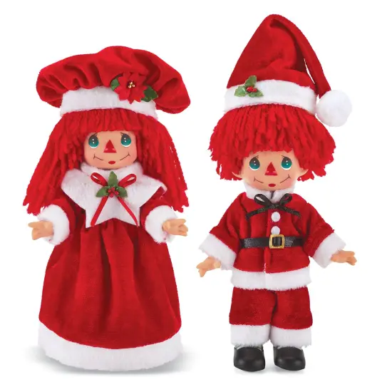 Collections Etc Precious Moments Mr And Mrs Claus Raggedy Dolls {3}