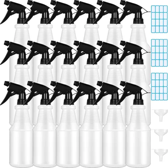 8 Pcs 16 Oz Plastic Spray Bottle - Black {1}