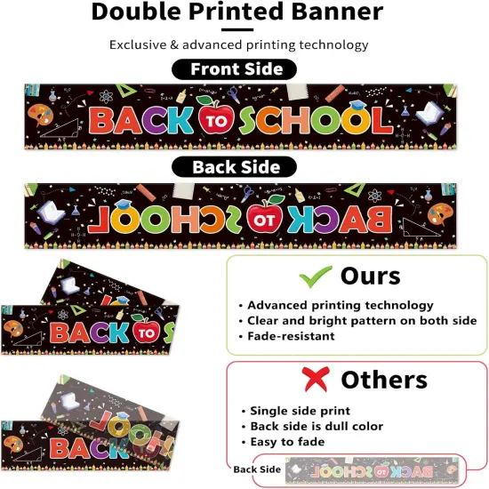 Welcome Back to School Banner 120" x 20" Yard Sign {3}