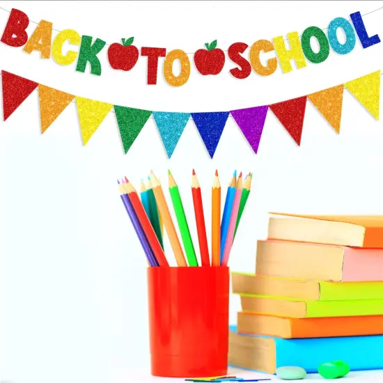 Glitter Back to School Banner and Colorful Glittery {3}