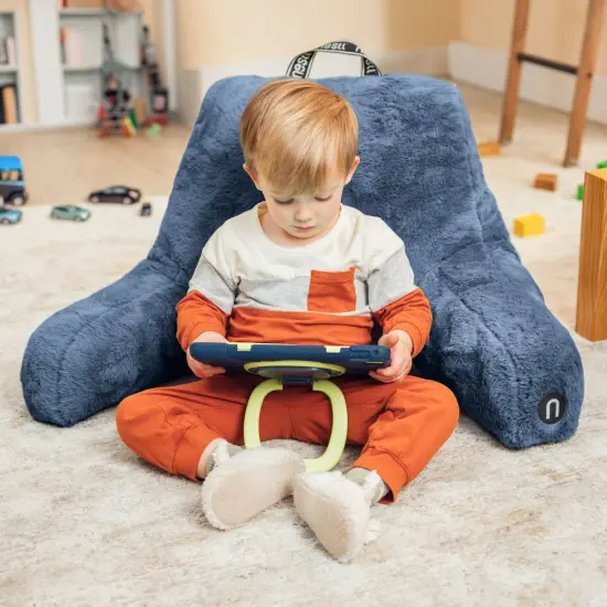 Nestl Fur Reading Pillow with Laptop Lap Desk Blue {4}