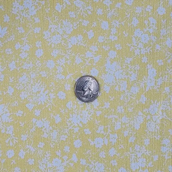1 Yard Yellow Rayon Crinkle Crepon Apparel Fabric Soft & Airy, 50/52" Width {1}