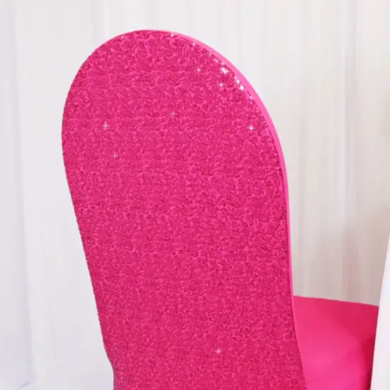 1 Piece Fuchsia Sequin Spandex Banquet Chair Cover for Glamorous Event Seating {5}