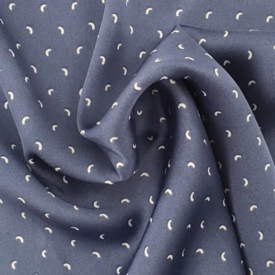 1 Yard Poly Dull Satin Navy & Ivory Fabric 57/58" Width, Soft Medium Weight Satin for Apparel & Decor {1}