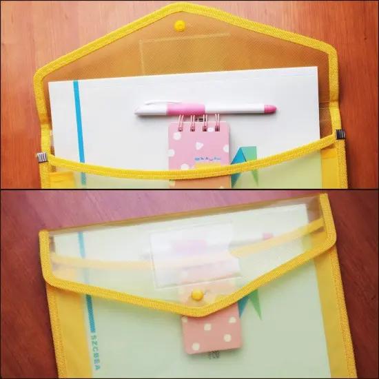 A4 Plastic Wallet Folder Envelope {5}