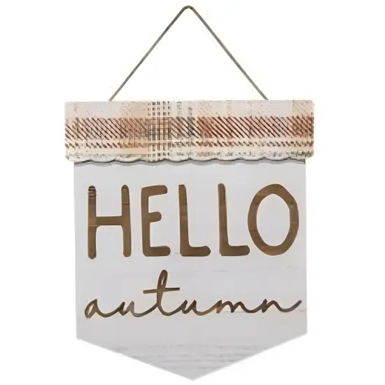 Wooden Pennant Sign with Jute Rope Wall Hanging Decor Get Cozy Plaid {4}