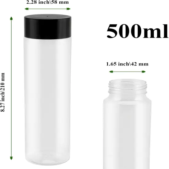 18 PCS 17 Oz Bulk Empty Sensory Bottles, Plastic Juice Bottles with Caps {2}
