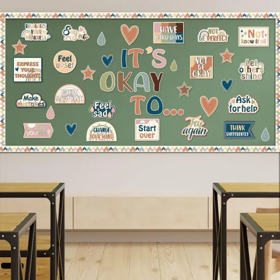 Mental Health Posters It's Okay to Boho Bulletin Board Set {4}