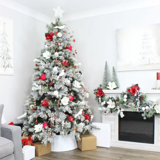 Glass Finial Ornaments 12ct Antiqued Mercury Farmhouse Decor Set Red {6}