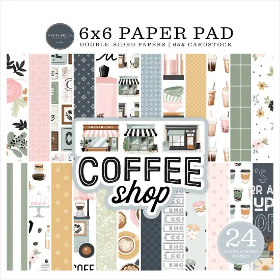 Carta Bella Double-Sided Paper Pad 6"X6"-Coffee Shop {1}