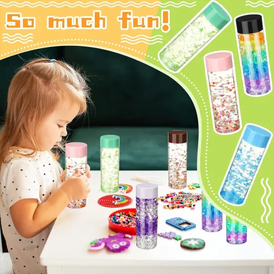16 Pcs Empty Plastic Sensory Bottles with Lids(Multi Colors,13.5 oz) {5}