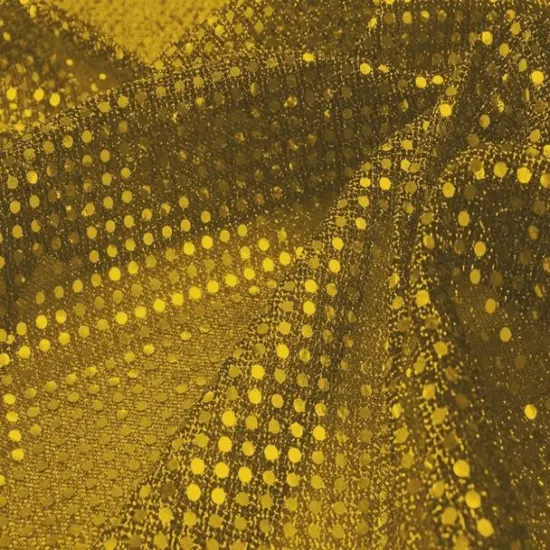 3 mm Baby Sequin Knit 1 Yard Fabric Solid Yellow 50/50 Polyester Nylon Sparkle Width 41/42 inches Apparel & Costume Fabric {1}