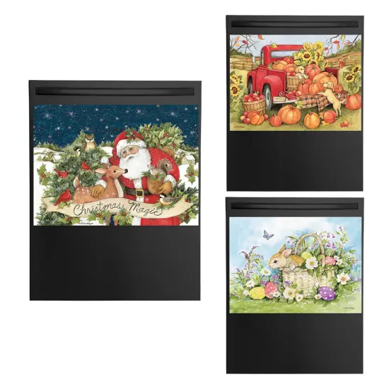 Collections Etc 3-Piece Seasonal Decorative Kitchen Dishwasher Magnet Set {2}