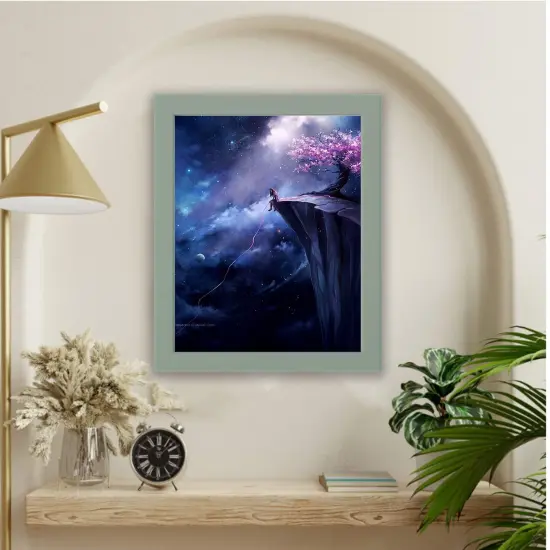 8x10" Light Gray-Green Frame with Plastic Front Protection Suitable for Hanging or Standing, Compatible with ALFTA Adhesive Hook {5}