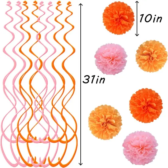 Thanksgiving Birthday Party Decorations Pink and Orange Groovy {5}