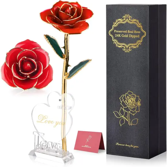 24K Gold Dipped Real Rose {1}