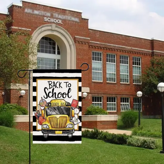 School Bus Back to School Garden Flag {4}