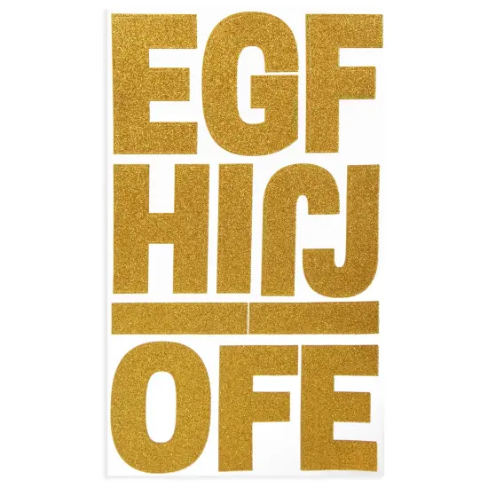 Craft Perfect Glitter Alphabet Sticker Sheet 2IN-Gold {7}