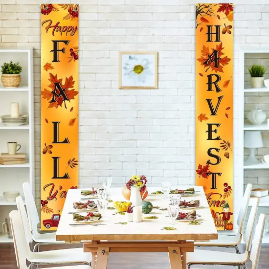 Fall Decoration Harvest Autumn Porch Welcome Sign Banner {2}