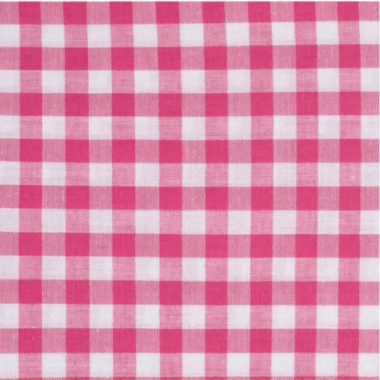 Easycare Gingham Large Fuchsia Polyester Cotton Fabric by the Yard {1}