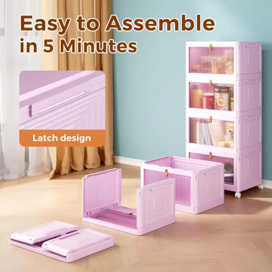 4 Tier Stackable Plastic with Lid and Wheels {3}