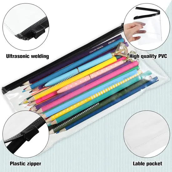 100 Pieces Zipper Envelope Clear Pencil Case {3}