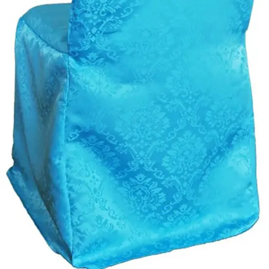 Ornate Damask Jacquard Polyester Banquet Chair Cover Turquoise {4}