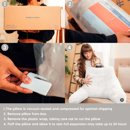 Nestl Fur Reading Pillow with Laptop Lap Desk White {4}