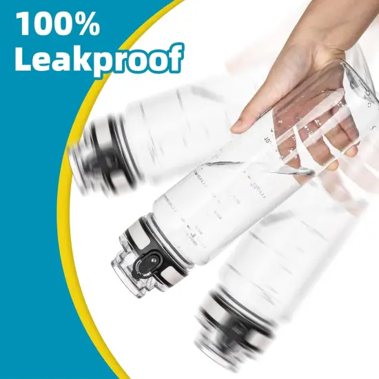 32 oz Water Bottle, Motivational Water Bottle with Time Marker {4}