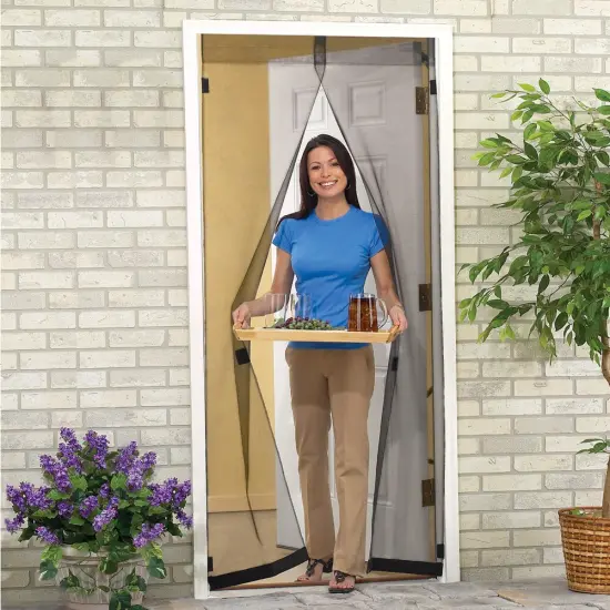 Collections Etc Magnetic Mesh Instant Screen Door {1}